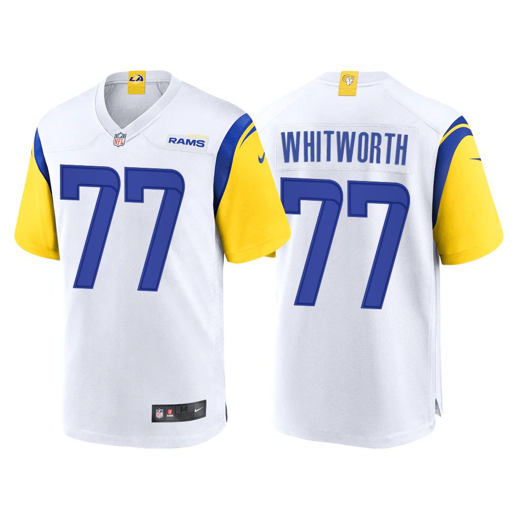 Men Los Angeles Rams #77 Andrew Whitworth Nike White Game NFL Jersey->los angeles rams->NFL Jersey